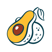 Illustration of an avocado